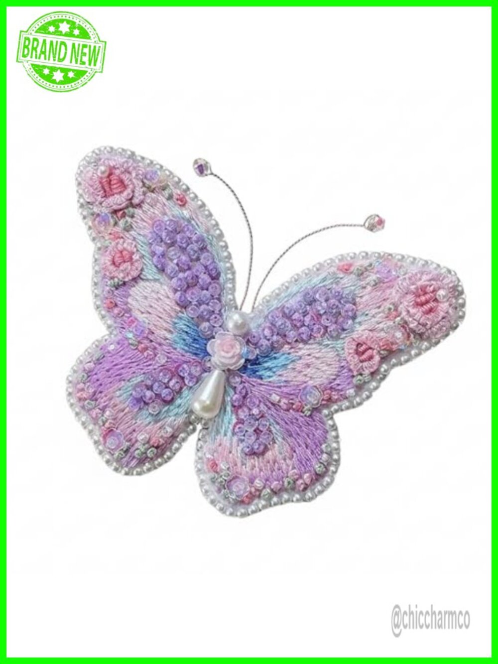 Handmade Embroidered Butterfly Brooch Pin for Women Vintage Chinese Heritage